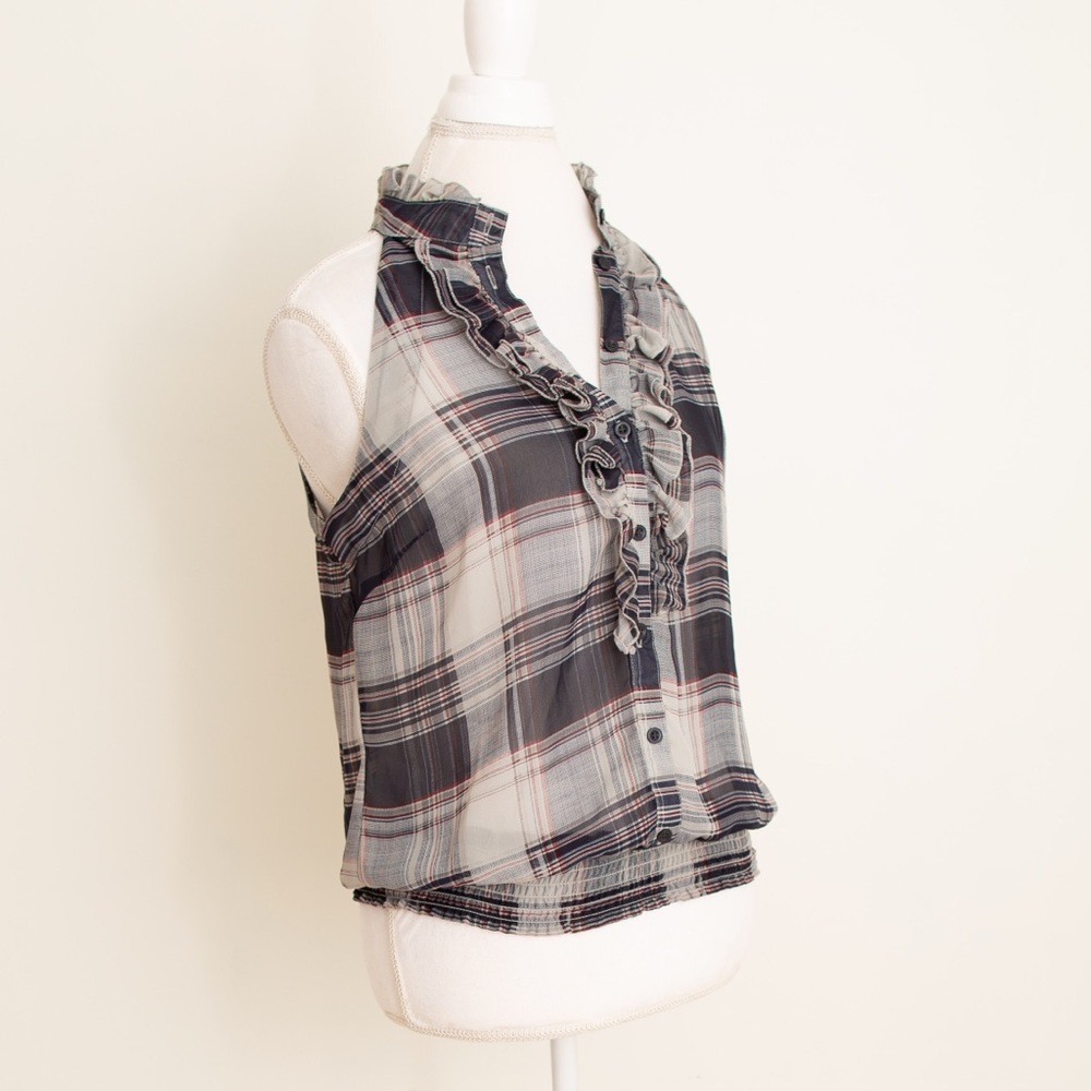 Sheer Plaid Tank